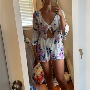White floral romper